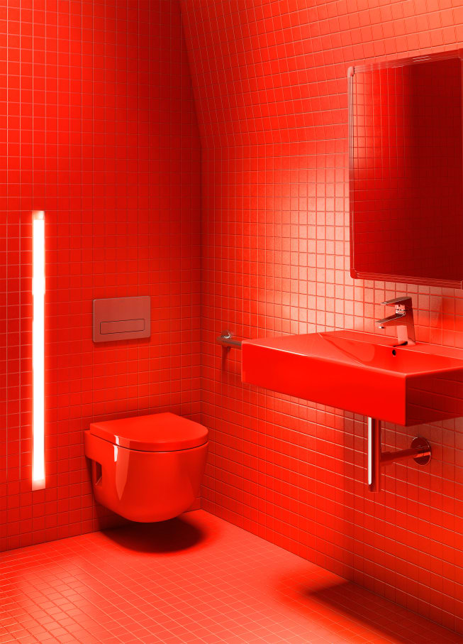Der Turm wurde seit dem Bau bereits mehrmals neu gestrichen. Die Originalfarbe während der Schaffung war ein helles rot (venezianisches Rot). In 2014, während des Umbaus der ersten Etage, wurde „Venedig Rot“ als das zentrale Thema des Projekts verwendet. Laut des Architekten Alain Moatti waren Design, Technik, Qualität sowie die hohe Beständigkeit der Produkte wichtige Faktoren für die Wahl von Roca. Die Produkte eignen sich ideal für den Einbau in öffentliche Räume mit hohem Besucherstrom.5